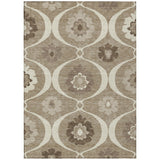 3' X 5' Taupe Brown And Ivory Medallion Washable Indoor Outdoor Area Rug