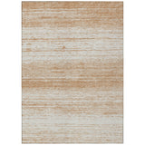 8' X 10' Copper And Ivory Striped Washable Indoor Outdoor Area Rug