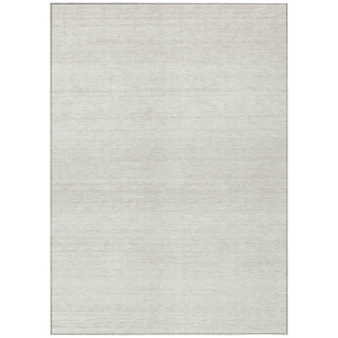 3' X 5' Ivory And Beige Striped Washable Indoor Outdoor Area Rug
