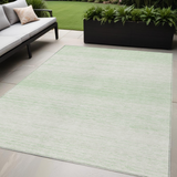 5' X 8' Mint Green And Ivory Striped Washable Indoor Outdoor Area Rug