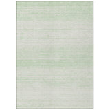 8' X 10' Mint Green And Ivory Striped Washable Indoor Outdoor Area Rug