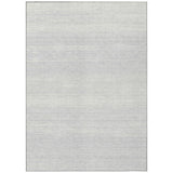 5' X 8' Silver And Gray Striped Washable Indoor Outdoor Area Rug