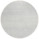 8' Silver And Gray Round Striped Washable Indoor Outdoor Area Rug
