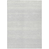 8' X 10' Silver And Gray Striped Washable Indoor Outdoor Area Rug