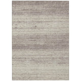3' X 5' Taupe And Beige Striped Washable Indoor Outdoor Area Rug