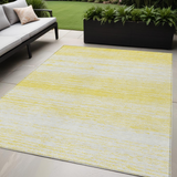 5' X 8' Yellow And Ivory Striped Washable Indoor Outdoor Area Rug