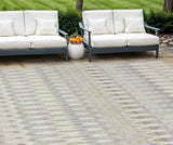 8' X 10' Beige Taupe And Gold Southwestern Washable Indoor Outdoor Area Rug