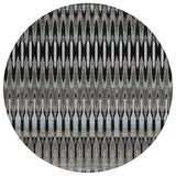 8' Black Gray And Blue Round Southwestern Washable Indoor Outdoor Area Rug