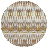 8' Brown Beige And Taupe Round Southwestern Washable Indoor Outdoor Area Rug