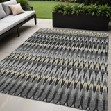 5' X 8' Charcoal Gray And Beige Southwestern Washable Indoor Outdoor Area Rug
