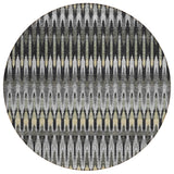 8' Charcoal Gray And Beige Round Southwestern Washable Indoor Outdoor Area Rug