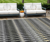 8' X 10' Charcoal Gray And Beige Southwestern Washable Indoor Outdoor Area Rug