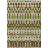 3' X 5' Artichoke Green And Brown Southwestern Washable Indoor Outdoor Area Rug