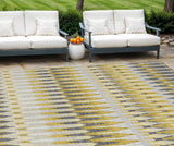 8' X 10' Gold Beige And Gray Southwestern Washable Indoor Outdoor Area Rug