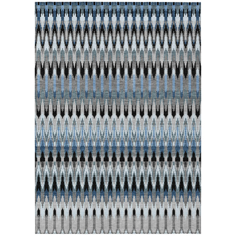 3' X 5' Gray Charcoal And Silver Southwestern Washable Indoor Outdoor Area Rug