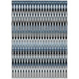 5' X 8' Gray Charcoal And Silver Southwestern Washable Indoor Outdoor Area Rug