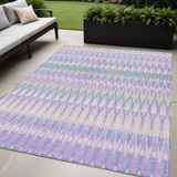 5' X 8' Lavender Pink And Lime Green Southwestern Washable Indoor Outdoor Area Rug