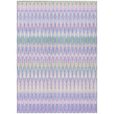 8' X 10' Lavender Pink And Lime Green Southwestern Washable Indoor Outdoor Area Rug