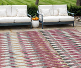 8' X 10' Mauve Merlot And Ivory Southwestern Washable Indoor Outdoor Area Rug
