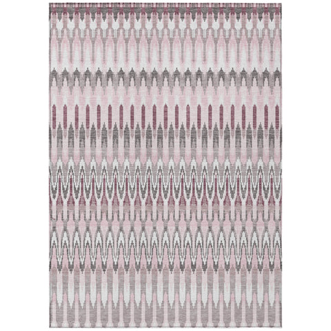 5' X 8' Pink Blush And Gray Southwestern Washable Indoor Outdoor Area Rug