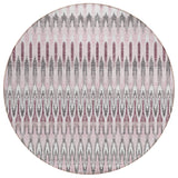 8' Pink Blush And Gray Round Southwestern Washable Indoor Outdoor Area Rug