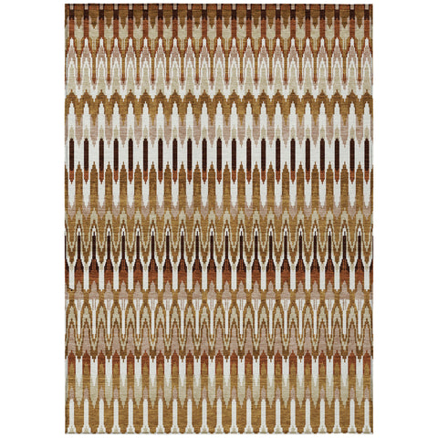 5' X 8' Terra Cotta Beige And Red Southwestern Washable Indoor Outdoor Area Rug