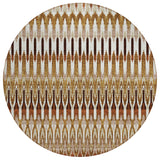 8' Terra Cotta Beige And Red Round Southwestern Washable Indoor Outdoor Area Rug