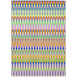 3' X 5' White Blue And Pink Southwestern Washable Indoor Outdoor Area Rug