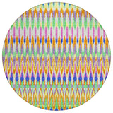 8' White Blue And Pink Round Southwestern Washable Indoor Outdoor Area Rug