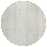 8' Ivory And Beige Round Striped Washable Indoor Outdoor Area Rug