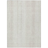 8' X 10' Ivory And Beige Striped Washable Indoor Outdoor Area Rug