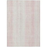 5' X 8' Pink And Ivory Striped Washable Indoor Outdoor Area Rug