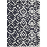 5' X 8' Black And Ivory Geometric Washable Indoor Outdoor Area Rug