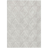 5' X 8' Ivory And Beige Geometric Washable Indoor Outdoor Area Rug