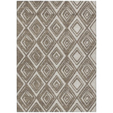 3' X 5' Taupe And Beige Geometric Washable Indoor Outdoor Area Rug