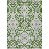 5' X 8' Green Gray And Taupe Floral Washable Indoor Outdoor Area Rug