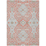 3' X 5' Salmon Gray And Taupe Floral Washable Indoor Outdoor Area Rug