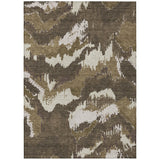8' X 10' Brown Beige And Taupe Abstract Washable Indoor Outdoor Area Rug