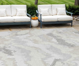 8' X 10' Ivory Beige And Cream Abstract Washable Indoor Outdoor Area Rug