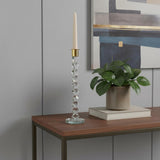 11" Gold Abstract Crystal Tabletop Wedding Taper Candlestick
