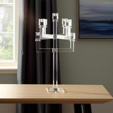 25" Clear Faceted Crystal Tabletop Candelabra Candle Holder