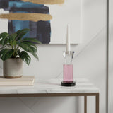 7" Pink Abstract Crystal Tabletop Wedding Taper Candlestick