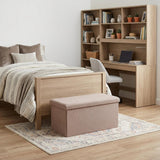 30" Taupe Boucle Ottoman With Storage