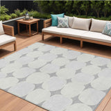 8' X 10' Gray And Beige Abstract Washable Indoor Outdoor Area Rug