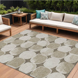 8' X 10' Taupe Beige And Gray Abstract Washable Indoor Outdoor Area Rug