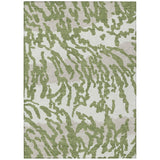 8' X 10' Green Gray And Ivory Animal Print Washable Indoor Outdoor Area Rug