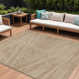 8' X 10' Khaki And Brown Abstract Washable Indoor Outdoor Area Rug