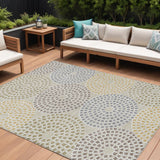 8' X 10' Beige Brown And Gray Geometric Washable Indoor Outdoor Area Rug