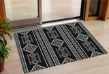 3' X 5' Black And Ivory Southwestern Washable Indoor Outdoor Area Rug
