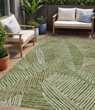 5' X 8' Olive Green Brown And Ivory Floral Washable Indoor Outdoor Area Rug